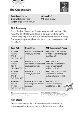 Cover of BC Red (KS2) A/5C The Queen's Spy Guided Reading Cards