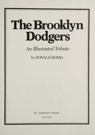 Book cover for The Brooklyn Dodgers