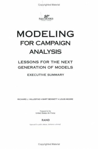 Cover of Modeling for Campaign Analysis