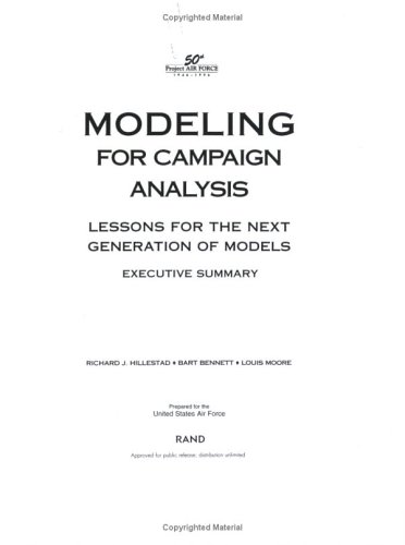 Book cover for Modeling for Campaign Analysis