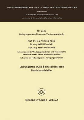 Book cover for Leistungssteigerung Beim Spitzenlosen Durchlaufschleifen