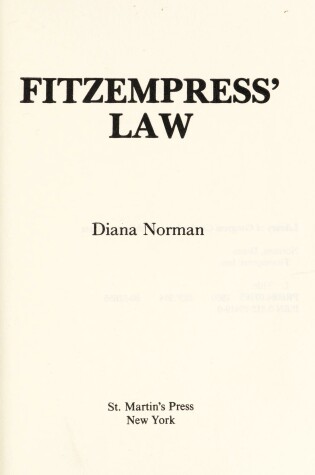 Cover of Fitzempress' Law
