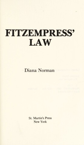 Book cover for Fitzempress' Law