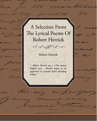 Book cover for A Selection from the Lyrical Poems of Robert Herrick (eBook)