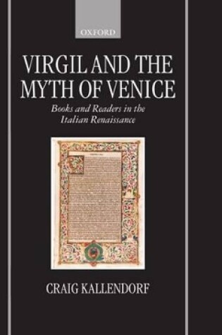 Cover of Virgil and the Myth of Venice