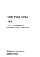 Book cover for Poetry Index Annual, 1986