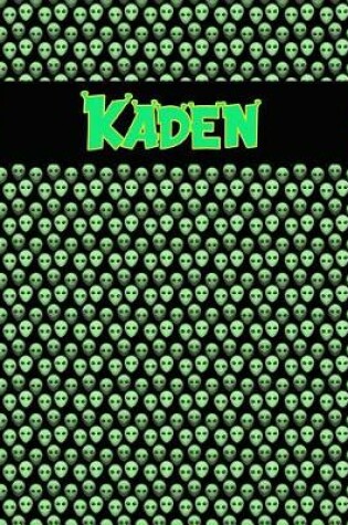 Cover of 120 Page Handwriting Practice Book with Green Alien Cover Kaden