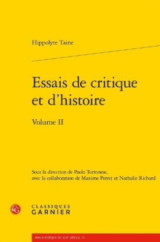 Cover of Essais de Critique Et d'Histoire. Volume II