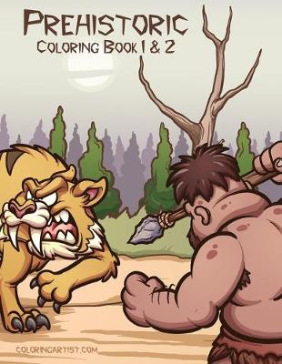 Book cover for Prehistoric Coloring Book 1 & 2