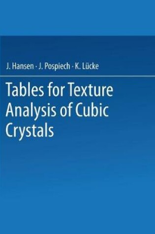 Cover of Tables for Texture Analysis of Cubic Crystals