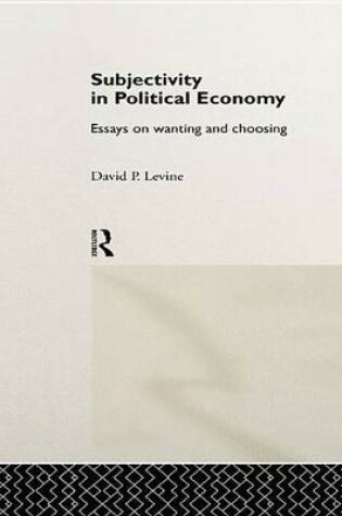 Cover of Subjectivity in Political Economy