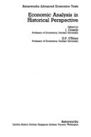 Cover of Economic Analysis in Historical Perspective