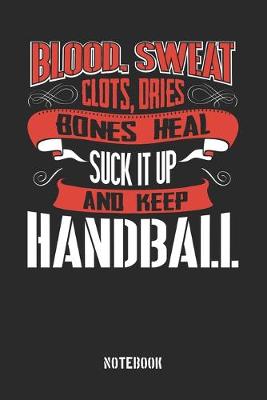 Book cover for Blood Sweat clots dries. Shut up and keep Handball