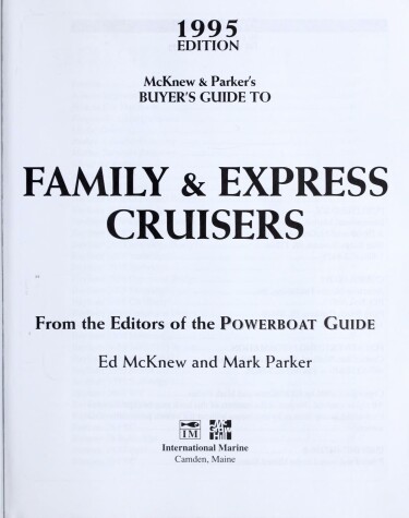 Book cover for Mcknew & Parker's Buyer's Guide to Family & Express Cruisers, 1995