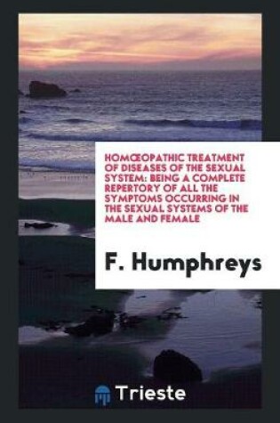 Cover of Homoeopathic Treatment of Diseases of the Sexual System