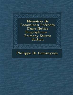 Book cover for Memoires de Commines