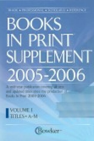 Cover of Books in Print 2005-2006 Supplement