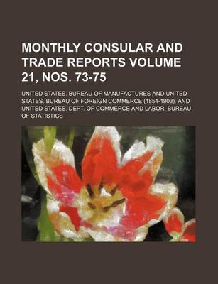 Book cover for Monthly Consular and Trade Reports Volume 21, Nos. 73-75