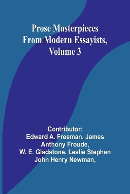 Book cover for Prose Masterpieces from Modern Essayists, Volume 3