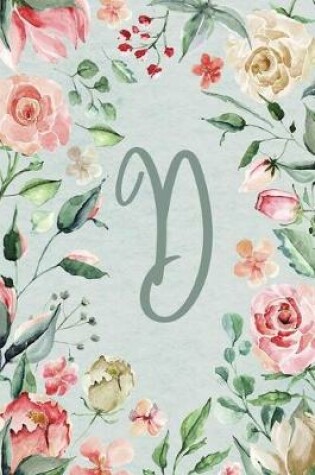 Cover of 2020 Weekly Planner, Letter/Initial D, Teal Pink Floral Design