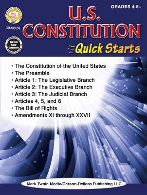 Book cover for U.S. Constitution Quick Starts Workbook, Grades 4 - 12