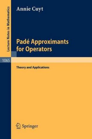 Cover of Pade Approximants for Operators