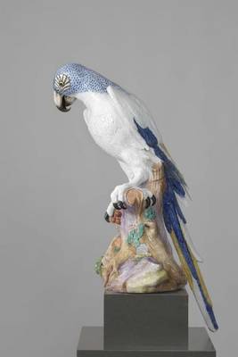 Book cover for Antique Porcelain Blue Macaw Bird Journal