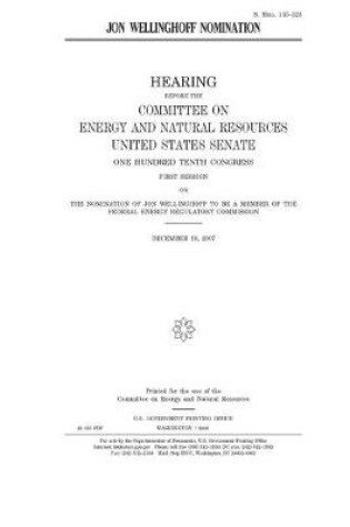 Cover of Jon Wellinghoff nomination
