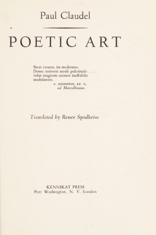 Cover of Poetic Art