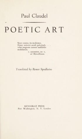 Book cover for Poetic Art