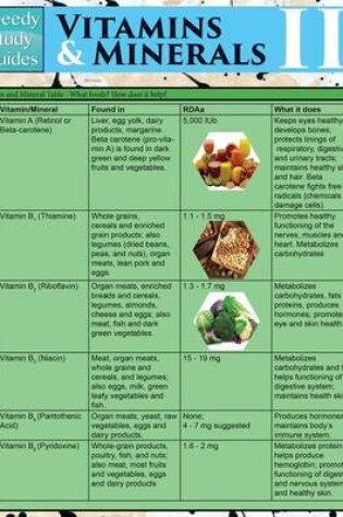 Cover of Vitamins & Minerals II (Speedy Study Guides