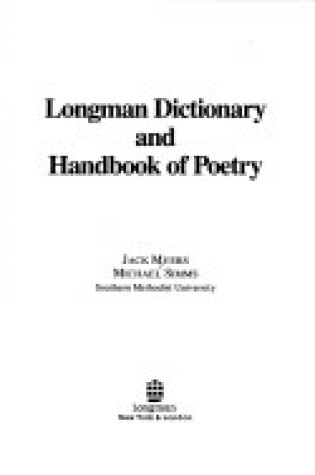 Cover of Longman Dictionary and Handbook of Poetry