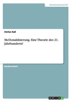 Book cover for McDonaldisierung. Eine Theorie des 21. Jahrhunderts?