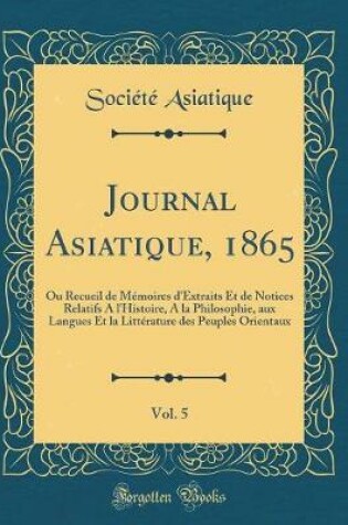 Cover of Journal Asiatique, 1865, Vol. 5