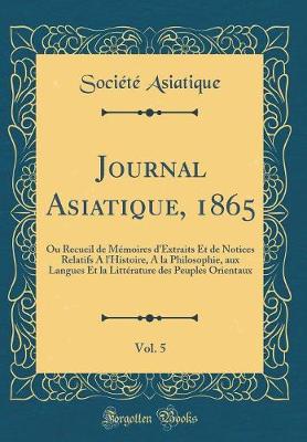 Book cover for Journal Asiatique, 1865, Vol. 5