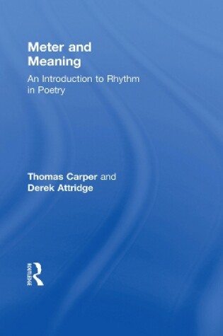 Cover of Meter and Meaning