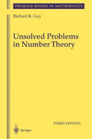 Cover of Unsolved Problems in Number Theory