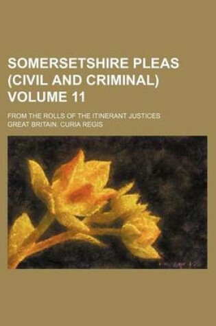 Cover of Somersetshire Pleas (Civil and Criminal) Volume 11; From the Rolls of the Itinerant Justices