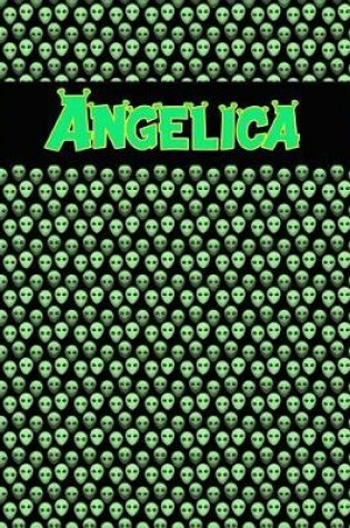 Cover of 120 Page Handwriting Practice Book with Green Alien Cover Angelica