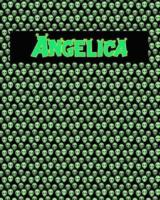 Book cover for 120 Page Handwriting Practice Book with Green Alien Cover Angelica