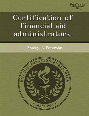 Book cover for Certification of Financial Aid Administrators