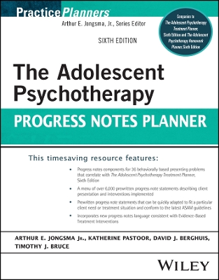 Cover of The Adolescent Psychotherapy Progress Notes Planner