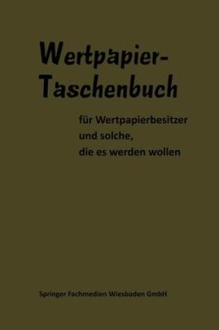 Cover of Wertpapier Taschenbuch