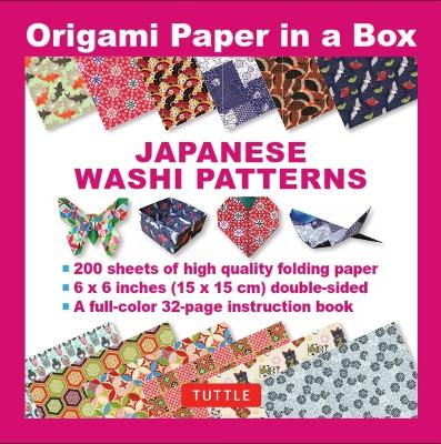 Book cover for Origami Paper in a Box - Japanese Washi Patterns 200 sheets