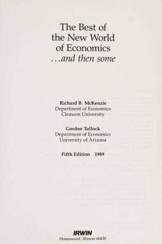 Cover of Best of the New World of Economics