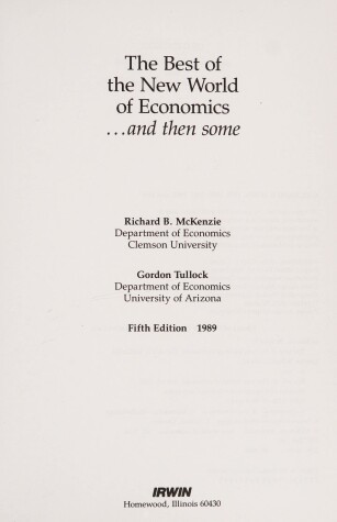 Book cover for Best of the New World of Economics