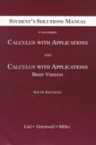 Cover of Calculus with Applications Student Solutions Manual