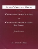 Book cover for Calculus with Applications Student Solutions Manual