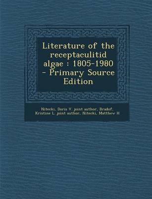 Book cover for Literature of the Receptaculitid Algae