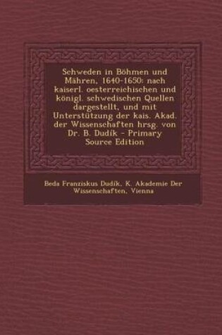 Cover of Schweden in Bohmen Und Mahren, 1640-1650